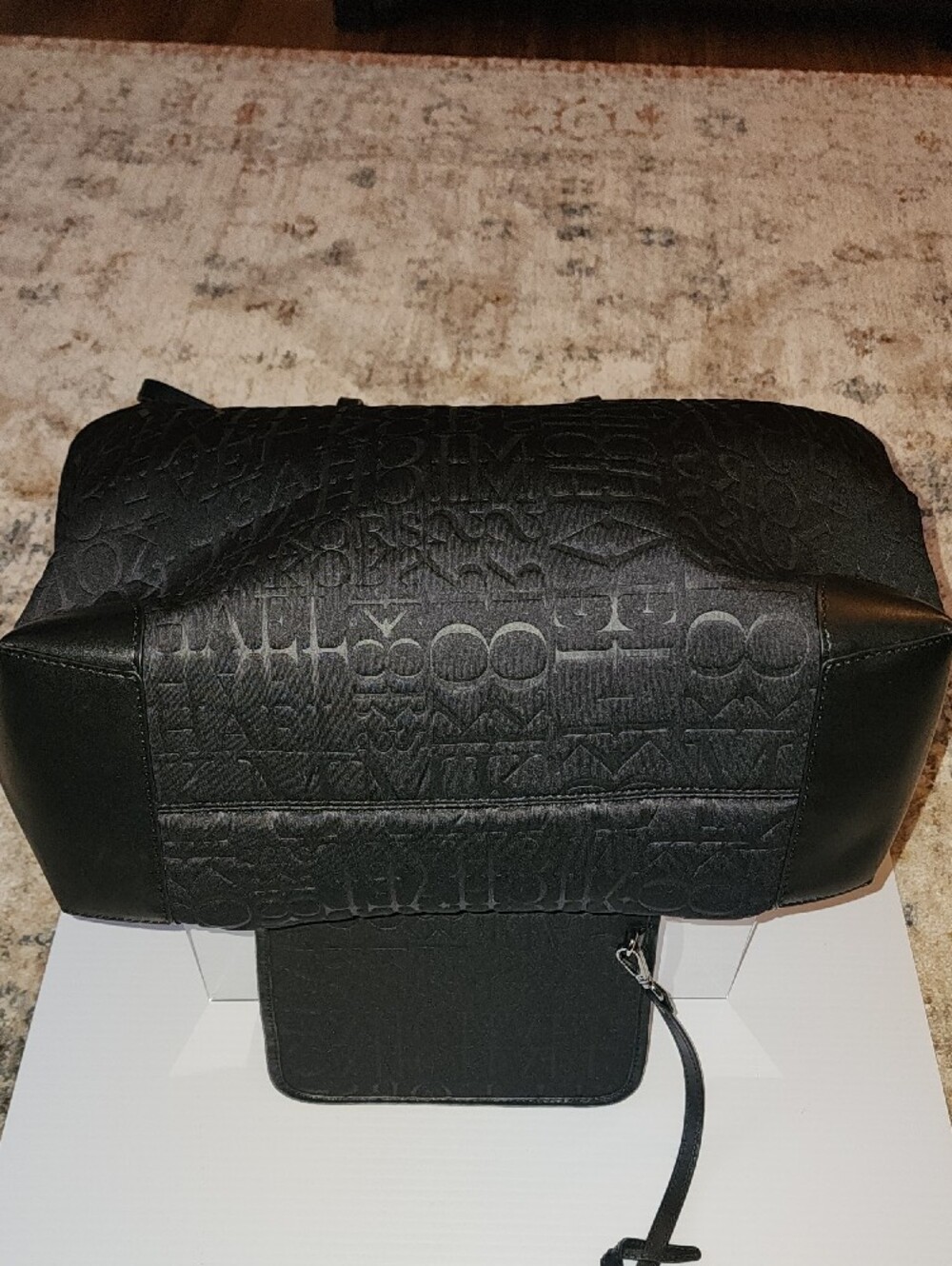 Michael Kors Black Monogram Tote with Wristlet Pouch. 14×13×5 - Picture 8 of 13